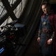 Strange wearing the Eye of Agamotto